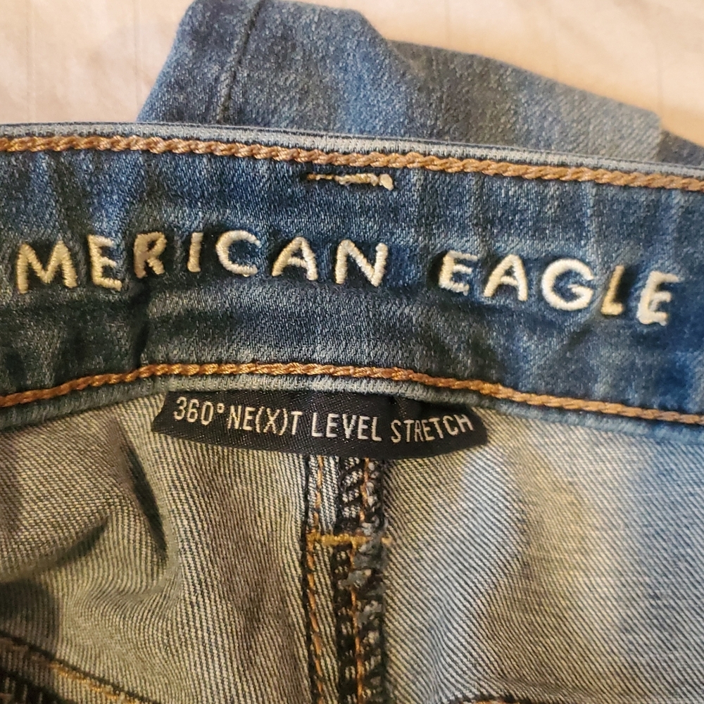 American Eagle Outfitters Blue Jeggings with Vintage Wash